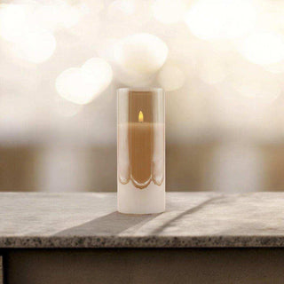 Led sfeerlicht goud 10x25cm van Mansion atmosphere, ingeschakeld met het warme licht duidelijk zichtbaar