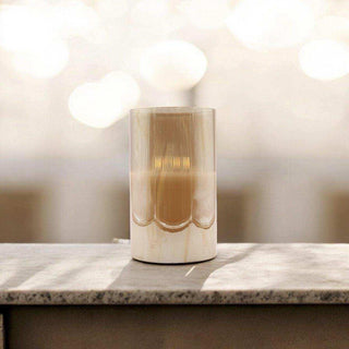 Led sfeerlicht goud 15x25cm van Mansion atmosphere, ingeschakeld met het warme licht duidelijk zichtbaar