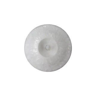 Witte brede Marble ledkaars van bovenaf met vlamdetail van Mansion atmosphere