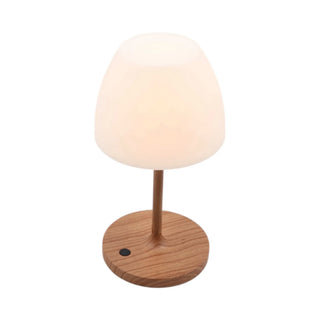 Lomo buiten tafel ledlamp wood 28cm van Mansion atmosphere, van dichtbij met lichtbron en afwerking zichtbaar