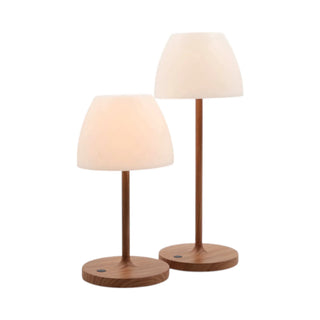 Lomo buiten tafel ledlamp wood 28cm van Mansion atmosphere, schuin bekeken met vorm en afwerking zichtbaar