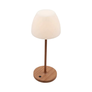 Lomo buiten tafel ledlamp wood 38cm van Mansion atmosphere, van dichtbij met lichtbron en afwerking zichtbaar