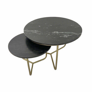 Mesas de centro de mármol Gold Noir - set de 2 - Het Adres