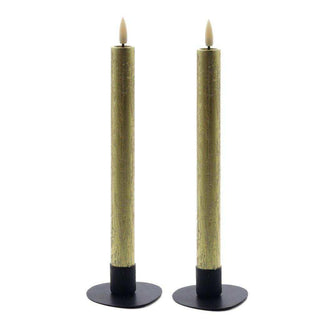 metallic goud LED dinerkaars 24,5 cm - set van 2 van Mansion atmosphere, vrijstaand en duidelijk afgebeeld