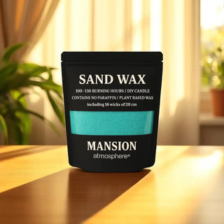 Sand Wax groen van Mansion atmosphere, toegepast in een warme interieursetting