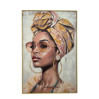 Schilderij Glamour Portret Zahra 80x120 cm van Mansion atmosphere, duidelijk als hoofdfoto afgebeeld