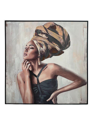 Schilderij Lady Amara 100x100 cm van Mansion atmosphere, duidelijk als hoofdfoto afgebeeld