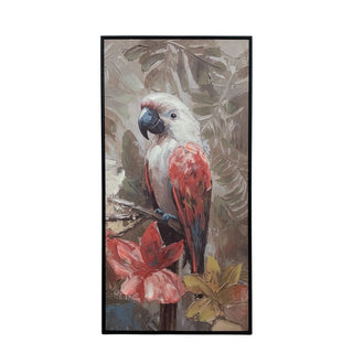 Schilderij Papegaai Tropical Red 50x100 cm van Mansion atmosphere, duidelijk als hoofdfoto afgebeeld