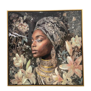Schilderij Tribe Queen Amina 70x70 cm van Mansion atmosphere, duidelijk als hoofdfoto afgebeeld
