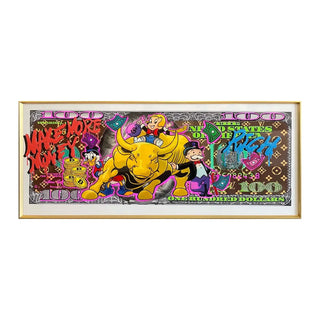 Street Art Schilderij Gouden Stier Pop Art – Handgeschilderd Canvas van Mansion atmosphere, duidelijk als hoofdfoto afgebeeld