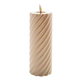 swirl LED candle champagne 20x7.5cm - Het Adres
