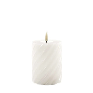 swirl LED-Kerze Elfenbein 10x7,5cm – Het Adres
