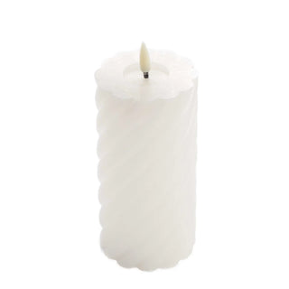swirl LED-Kerze Elfenbein 15x7,5cm - Het Adres