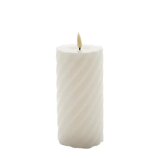 swirl LED candle ivory 15x7.5cm v2 - Het Adres