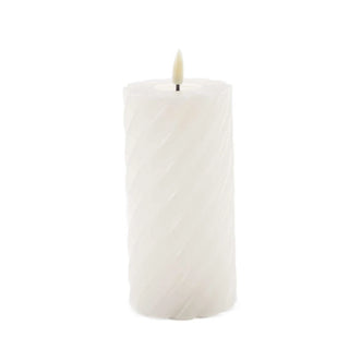 swirl LED-Kerze Elfenbein 15x7,5cm - Het Adres