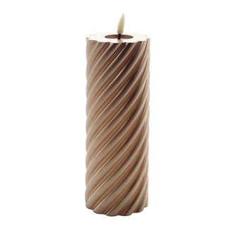 swirl LED candle metallic champagne 20x7.5cm - Het Adres