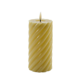 swirl LED candle moss 15x7.5cm - Het Adres