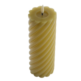 swirl LED candle moss 20x7.5cm - Het Adres