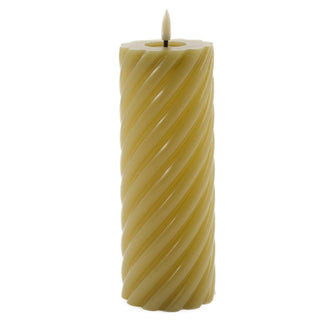 swirl LED candle moss 20x7.5cm - Het Adres