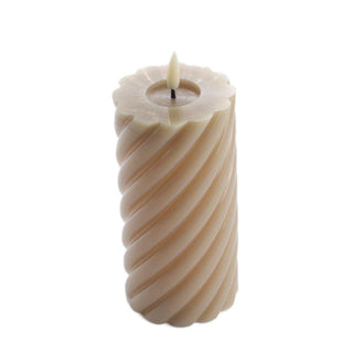 swirl LED candle sand 15x7.5cm - Het Adres