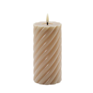 swirl LED candle sand 15x7.5cm - Het Adres