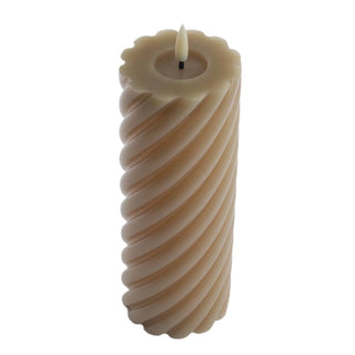 swirl LED candle sand 20x7.5cm - Het Adres