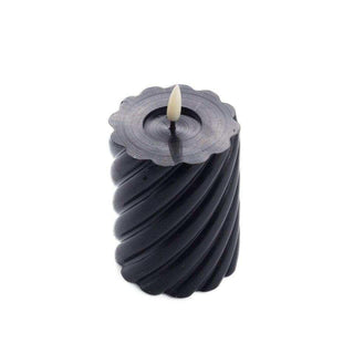 swirl LED-Kerze schwarz 10x7,5cm – Het Adres