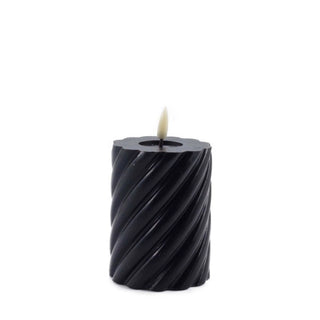 swirl LED-Kerze schwarz 10x7,5cm – Het Adres