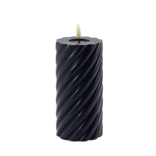 swirl led kaars zwart 15x7,5cm van Mansion atmosphere, als vrijstaande productfoto