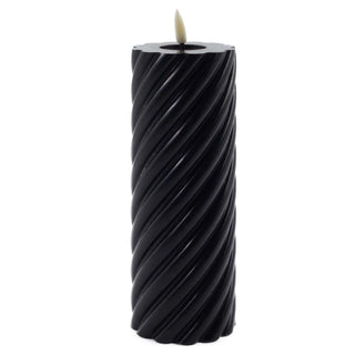 swirl led kaars zwart 20x7,5cm van Mansion atmosphere, als vrijstaande productfoto