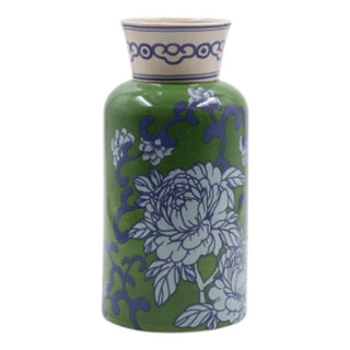 Verdant Grace vaas groen 24cm van Mansion atmosphere, schuin bekeken met vorm en afwerking zichtbaar