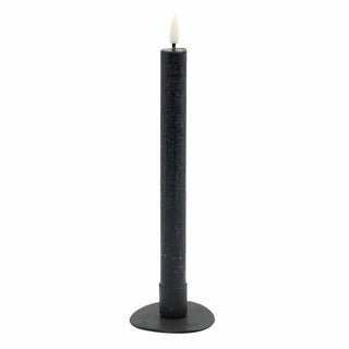 Schwarze LED-Dinnerkerzen Rustic 2,2x24,5cm – 2 Stück – Het Adres