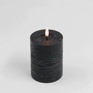 Schwarze LED-Kerze Rustic 10x7,5cm - Het Adres