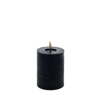 Black LED candle rustic 10x7.5cm - Het Adres