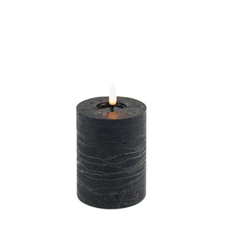 Schwarze LED-Kerze Rustic 10x7,5cm - Het Adres