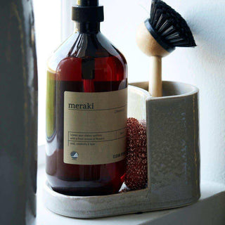 Brush and soap holder Datura shellish grey - Het Adres