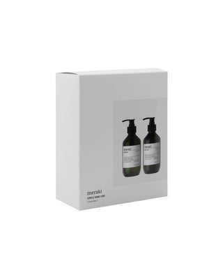 Cadeaubox Linen Dew handzeep + lotion van Meraki, van opzij met vorm en afwerking zichtbaar
