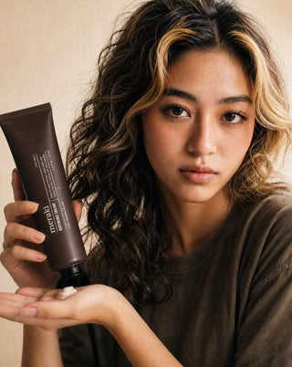 Defining cream Soft Allure - 125 ml van Meraki, toegepast in een rustige badkameromgeving