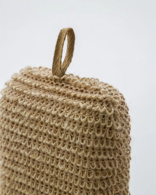 Exfoliatie set van jute van Meraki, van dichtbij met materiaal en afwerking zichtbaar