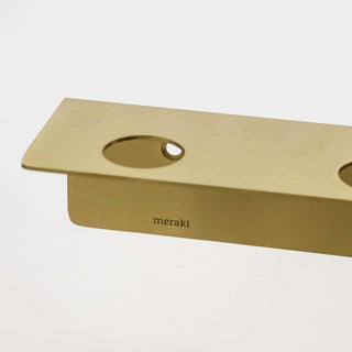 Flessen wandhouder / beugel messing 50cm van Meraki, met een close-up van de afwerking