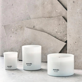 Geurkaars White Garden groot van Meraki, met aandacht voor materiaal en afwerking