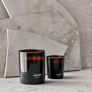 Geurkaarsen set Warm Tonka klein van Meraki, met aandacht voor materiaal en afwerking