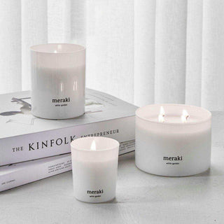 Geurkaarsen set White Garden klein van Meraki, met aandacht voor materiaal en afwerking