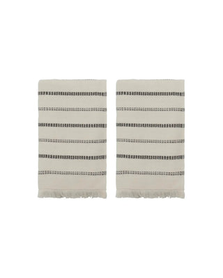 Handdoek True Gebroken wit Zwart 100x50cm - 2 stuks van Meraki, duidelijk als hoofdfoto afgebeeld