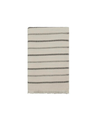 Handdoek True Gebroken wit Zwart 140x70 cm van Meraki, duidelijk als hoofdfoto afgebeeld