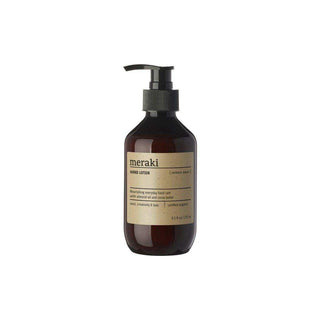 Meraki Northern Dawn handlotion in donkerbruine pompflacon met beige etiket