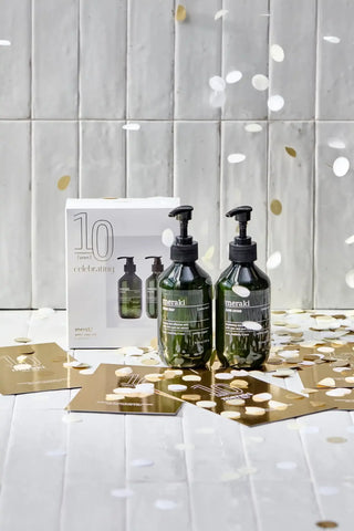 Handzeep cadeaubox Cotton Haze 2 x 275ml van Meraki, in een gestileerde detailopstelling