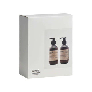 Meraki Simple Hand Care set met zeep en lotion in amberflesjes, Northern Dawn geur