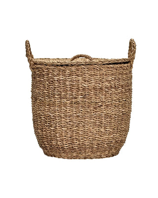 Opslagmand Round Natuur 27cm van Meraki, aan de achterzijde met details duidelijk zichtbaar
