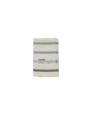 Wasdoekje True Gebroken wit Zwart 30x30cm - 3 stuks van Meraki, schuin bekeken met vorm en afwerking zichtbaar